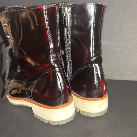 Aquatalia Oxblood Leather Lace Up Ankle Boots - Picture 13 of 17